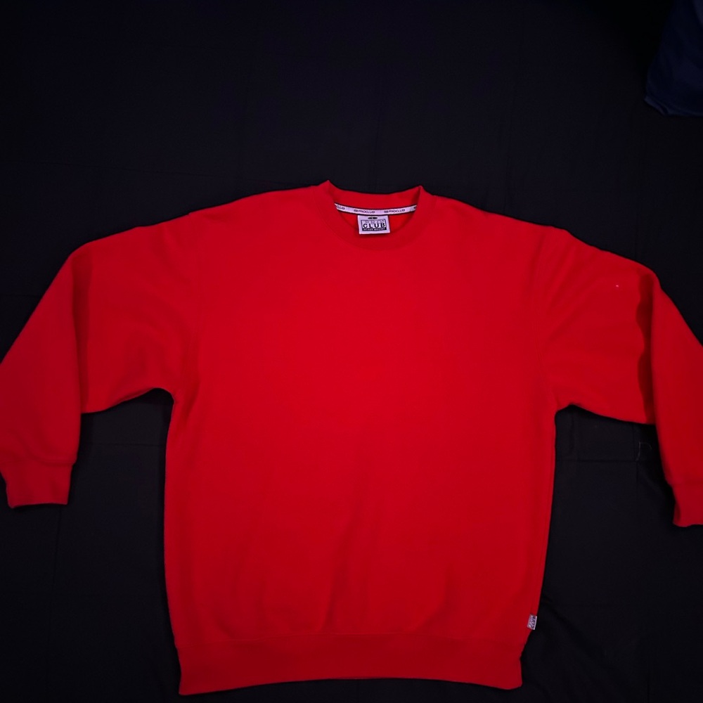 Red Heavyweight Pro Club Crew Neck